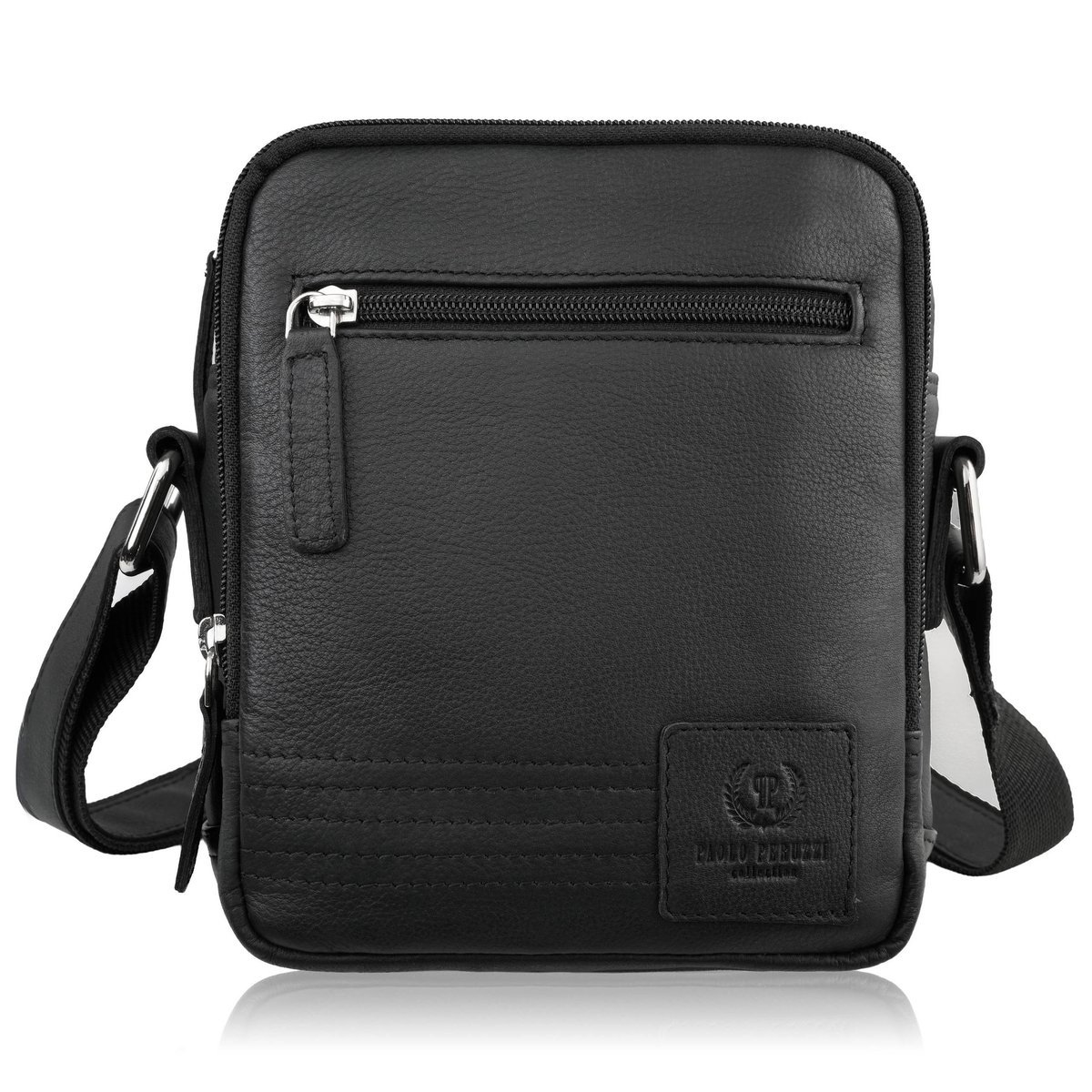 Listonoszka męska skórzana czarna saszetka na ramię mała pojemna AY-27-BL