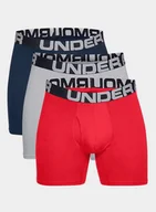 Majtki męskie - Bokserki Under Armour Charged Cotton 6in (3 szt.) - red/academy - miniaturka - grafika 1
