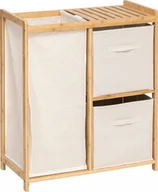 Meble łazienkowe - Regał bambusowy z koszem na pranie TIDY BOX i pojemnikami, 66 x 33,3 x 78,5 cm - miniaturka - grafika 1