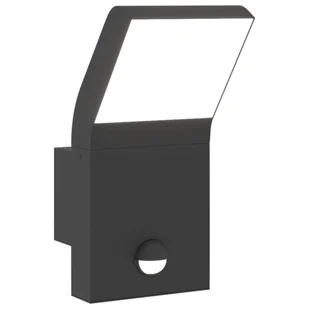vidaXL Zewnętrzny kinkiet LED z czujnikiem, czarny, odlewane aluminium - Lampy ogrodowe - miniaturka - grafika 1