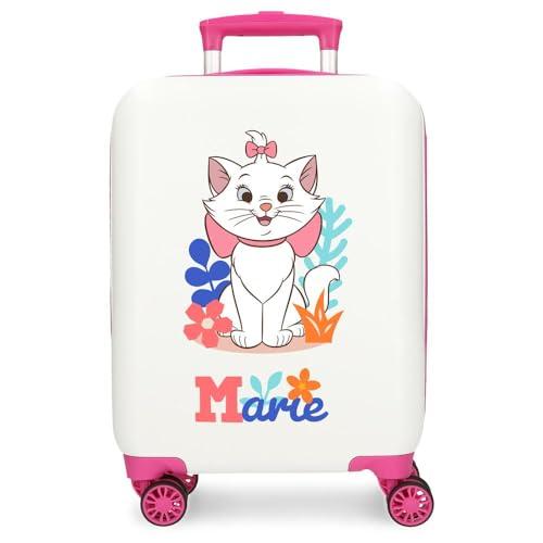Joumma Disney Marie In White Walizka kabinowa biała 33 x 50 x 20 cm sztywne tworzywo ABS boczne zapięcie szyfrowe 28,4 kg 2 kg 4 koła podwójny bagaż ręczny, biała, walizka kabinowa