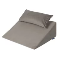 Poduszki - Badum, Klin pod Plecy Welur Brązowoszary 60x50x21 CM + poduszka - miniaturka - grafika 1