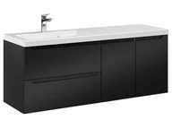 Szafki łazienkowe - Szafka Wisząca Z Umywalką ETH 120 cm SD Lewa - Czarny Mat - miniaturka - grafika 1