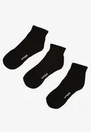 Skarpetki damskie - Czarne Bawełniane Skarpety za Kostkę Ozdobione Napisem Folmeva - miniaturka - grafika 1