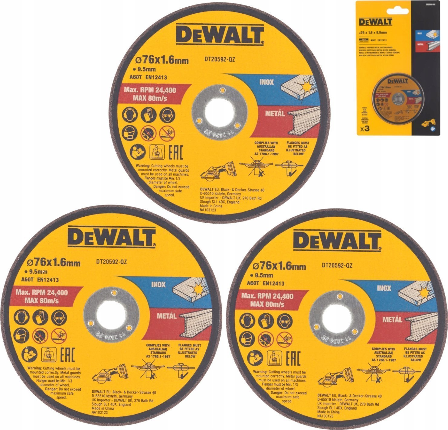 Dewalt TARCZA METAL 76x1,6mm DO DCS438