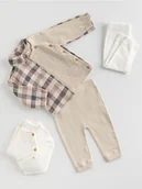 Komplety dla niemowląt - Reserved - Bawełniany komplet - kremowy - miniaturka - grafika 1