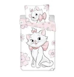 Jerry Fabrics Pościel bawełniana 140x200 Marie Cat Flowers 03 poszewka 70x90 - Pościel - miniaturka - grafika 1