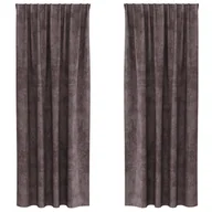 Zasłony - vidaXL Zasłony welurowe 2 szt. z oczkami brązowe 260x140 cm - miniaturka - grafika 1