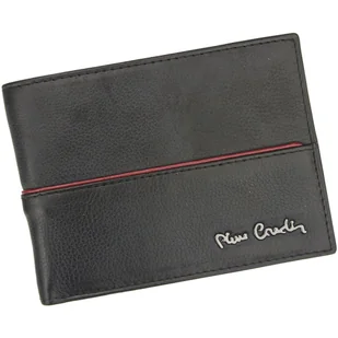 Pierre Cardin, Portfel skórzany męski, Tilak38 8806, czarny/czerwony, ochrona RFID - Portfele - miniaturka - grafika 1