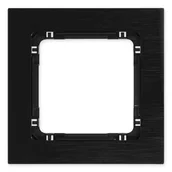 Klawisze i ramki - Karlik Ramka pojedyncza Deco metal - czarny szczotkowany - miniaturka - grafika 1