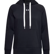 Bluzy sportowe damskie - Bluza damska Under Armour Rival Fleece Hb Hoodie czarna - miniaturka - grafika 1