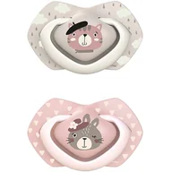 Smoczki uspokajające - canpol Babies Canpol Babies smoczek silikonowy +18m-cy symetryczny Bonjour Paris 2szt - miniaturka - grafika 1