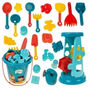 Zabawki do piasku - Duży Zestaw Plażowy Akcesoria Do Piaskownicy Młynek Łopatka Klepsydra 23 El - miniaturka - grafika 1