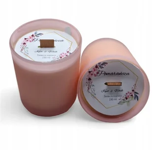2x Świeca Sojowa ręcznie wykonana różowy matt 230 ml Pomarańcza - Świece - miniaturka - grafika 1
