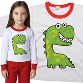 Piżamy dla dziewczynek - Piżama dziecięca Słodki Zielony Dino Dinozaur 86/92 - VoloDonum - miniaturka - grafika 1