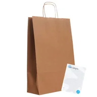 Akcesoria do pakowania - torby papierowe brązowe 24x10x36 torebki szare do aptek sklepów a4 EKO 100x - miniaturka - grafika 1