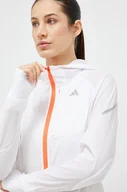 Kurtki damskie - adidas Performance wiatrówka Fast kolor biały przejściowa - miniaturka - grafika 1
