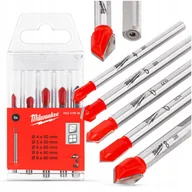 Wiertła - WIERTŁO DO SZKŁA Płytek Ceramiki Milwaukee ZESTAW WIERTEŁ 4-8 mm 5szt - miniaturka - grafika 1