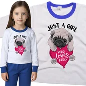 Piżamy dla dziewczynek - Piżama dziecięca Dziewczyna Która Kocha Mopsy 110/116 - VoloDonum - miniaturka - grafika 1
