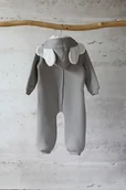 Kombinezony dla dzieci - Kombinezon z kapturem z uszami słonia szary - miniaturka - grafika 1