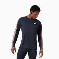 Pozostała odzież narciarska - Bluza termoaktywna męska Helly Hansen Lifa Active Stripe Crew navy - miniaturka - grafika 1