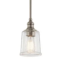 Lampy sufitowe - Kichler Loftowa LAMPA wisząca KL-WAVERLY-MP-CLP Elstead industrialna OPRAWA szklany ZWIS vintage cyna przezroczysty KL-WAVERLY-MP-CLP - miniaturka - grafika 1