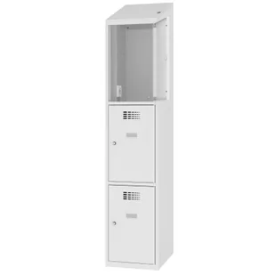 Szafka metalowa skrytkowa MSUS 413 V z gniazdkiem elektrycznym - Szafki BHP - miniaturka - grafika 1