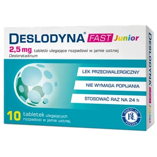 Deslodyna Fast Junior 2,5 mg, 10 tabletek ulegających rozpadowi w jamie ustnej - Witaminy i minerały - miniaturka - grafika 1