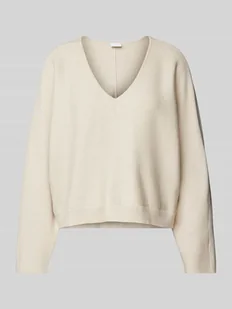 Sweter z dzianiny z prążkowanymi wykończeniami model ‘ADALIN’ - Swetry damskie - miniaturka - grafika 1