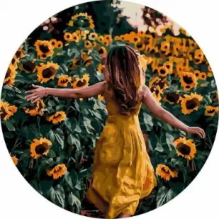 Twoje Hobby Malowanie po numerach okrągłe - Słoneczniki 40cm - Malowanie po numerach - miniaturka - grafika 1