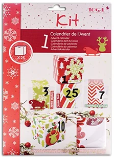 Toga KRN20 zestaw 25 papierowych pudełek na kalendarz adwentowy, czerwony/zielony/biały, 5,5 x 5,5 x 5,5 cm - Ozdoby bożonarodzeniowe - miniaturka - grafika 1