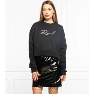 Karl Lagerfeld Bluza Cropped Fit - Bluzy damskie - miniaturka - grafika 1