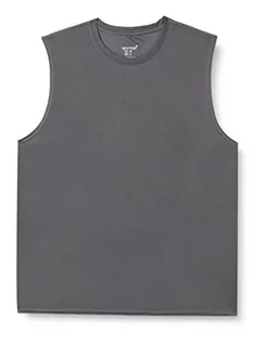 Koszulki sportowe męskie - MEETYOO Tank top męski, koszulka sportowa bez rękawów podkoszulek fitness bez rękawów koszulka do biegania na siłowni, szary, XL - grafika 1