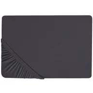 Prześcieradła - Bawełniane Prześcieradło Z Gumką 140 X 200 Cm Czarne Hofuf - miniaturka - grafika 1