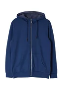 Bluzy męskie - TRENDYOL MAN BLUZA MĘSKA Z KAPTUREM GRANATOWA ROZPINANA NA ZAMEK M 5DA - miniaturka - grafika 1