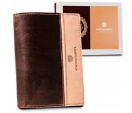 Portfele - Duży, dwukolorowy portfel męski ze skóry naturalnej — Peterson - miniaturka - grafika 1