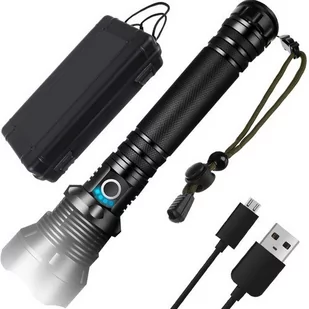 Latarka Taktyczna LED Mocna Zoom Wojskowa na USB Akumulatorowa Szperacz P70 - Latarki - miniaturka - grafika 1
