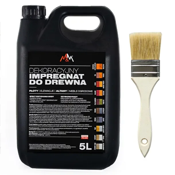 IMPREGNAT farba do drewna 5l Z WOSKAMI, 20 KOLORÓW M&M hydrofobowy