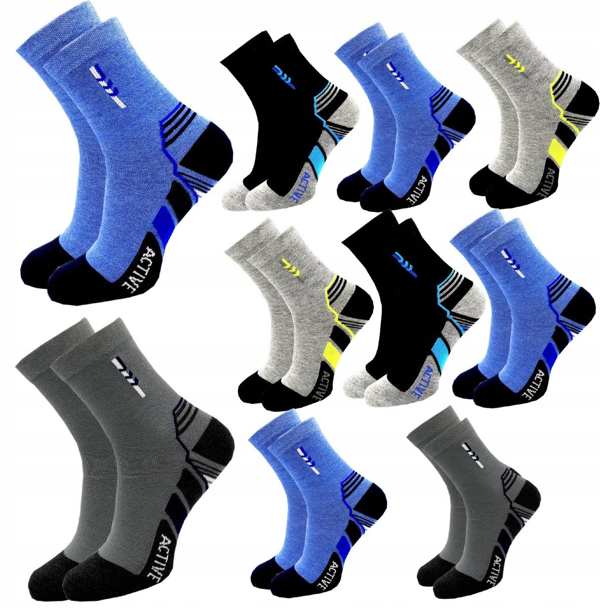 10x Skarpety Skarpetki Męskie Za Kostkę Bawełniane 40-43 Zestaw Skarpetek