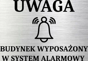 Tabliczka aluminiowa na drzwi bramę Uwaga System Alarmowy 15x10 - Tablice i flipcharty - miniaturka - grafika 1