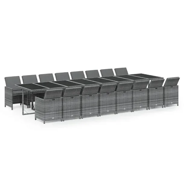 Zestaw Ogrodowy z Polirattanu: Stół 443x107x74cm, Krzesła 52x56x85cm, Sz