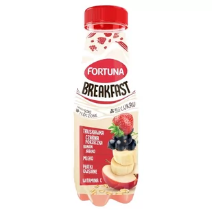 FORTUNA Breakfast Przekąska jabłko banan truskawka czarna porzeczka z płatkami i mlekiem 300 ml - Soki i napoje niegazowane - miniaturka - grafika 1