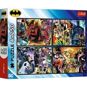 Puzzle - Puzzle 4x250 Batman w akcji TREFL - miniaturka - grafika 1
