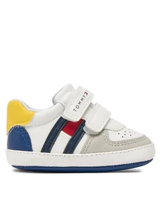 Tommy Hilfiger Sneakersy Flag Low Sneaker T0B9-33830-1755 Biały - Buty dla chłopców - miniaturka - grafika 1