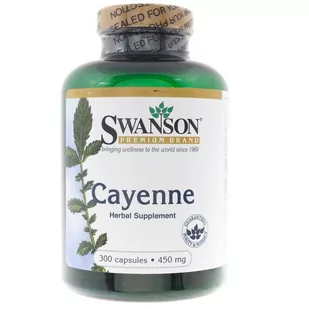 Swanson Pieprz Cayenne 450 mg, 300 kapsułek - Serce i układ krążenia - miniaturka - grafika 1