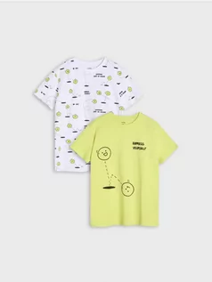 Koszulki dla chłopców - Sinsay - Koszulki 2 pack - biały - grafika 1