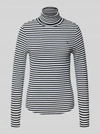 Bluzki damskie - Bluzka z długim rękawem o kroju slim fit z mieszanki wiskozy - miniaturka - grafika 1