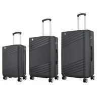 Walizki - Zestaw walizek SEMI LINE T5789-0 Czarny - miniaturka - grafika 1