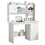 Biurka - Białe biurko komputerowe praktyczne w stylu skandynawskim - miniaturka - grafika 1