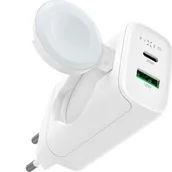 Ładowarki do telefonów - Fixed Ładowarka sieciowa Power Socket ze składaną ładowarka Apple Watch, USB-A, USB-C, 33W, biała - miniaturka - grafika 1